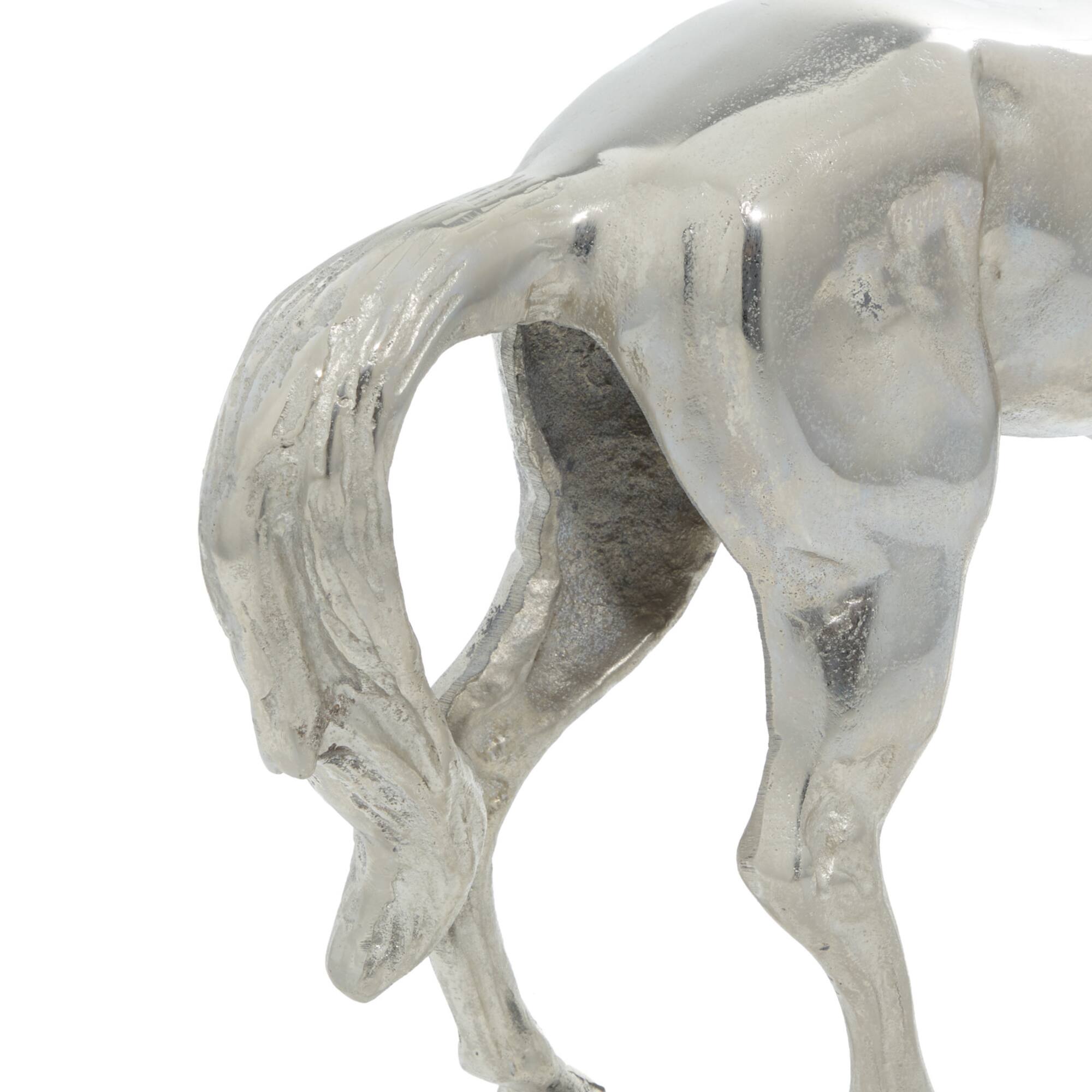 Silver Glam Aluminum Sculpture, Horse 17" x 23" x 6"